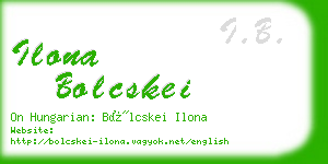 ilona bolcskei business card